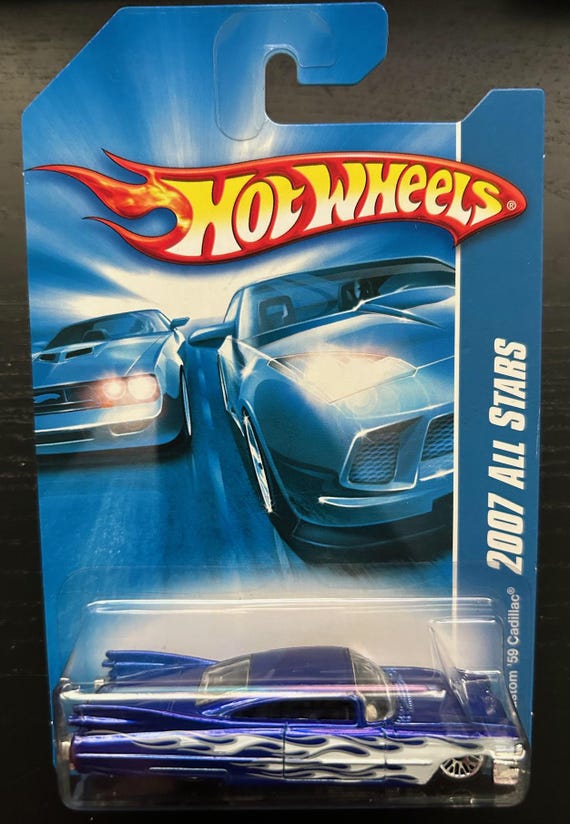 Hot Wheels 1959 Cadillac-blue With White Flames-2007 Long Card