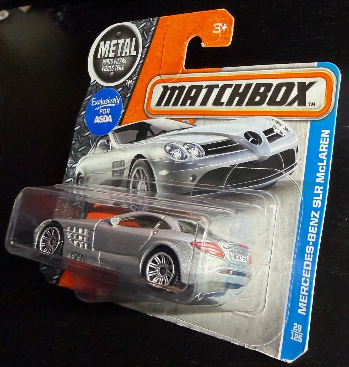 Matchbox Mercedes-benz SLR Mclaren-silver-short Card-hard to Find