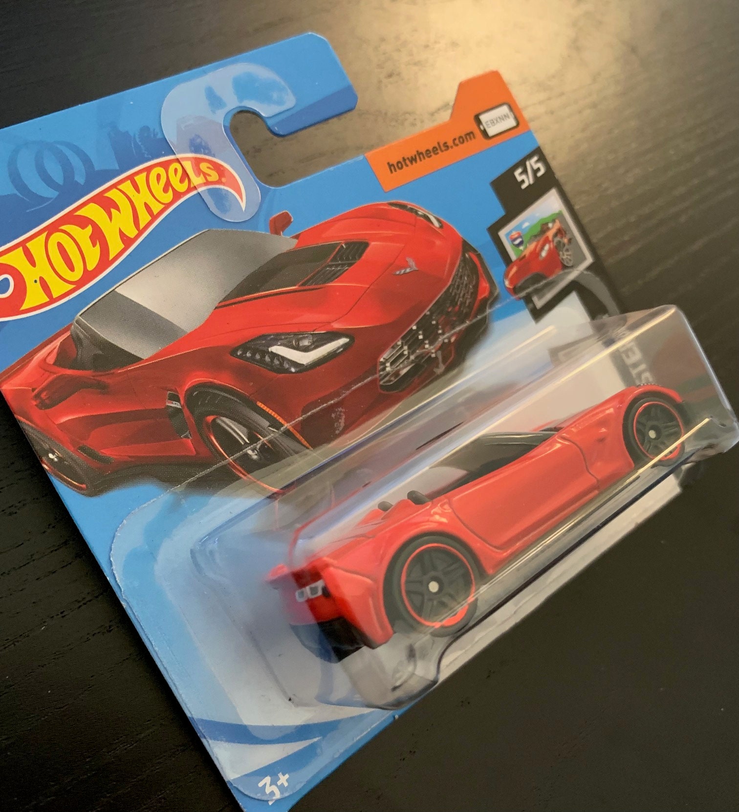 Hot Wheels Corvette C7 Z06-red With Black Stripe-short Card-hard