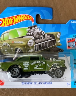 Hot Wheels 1955 Chevy Bel Air Gasser-matte Green With White Roof