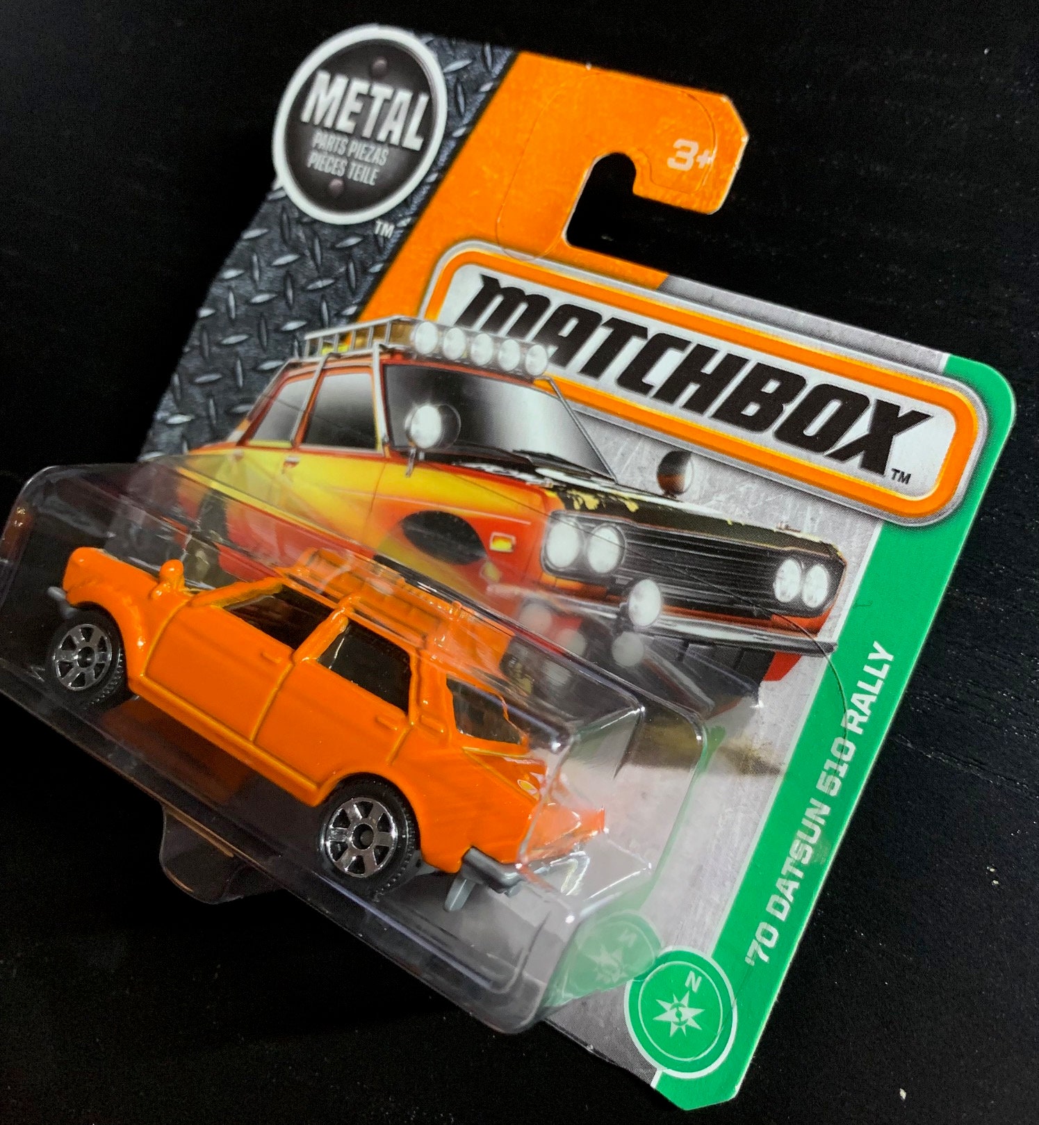 Matchbox 1970 Datsun 510 Rally-orange With Black Interior-short