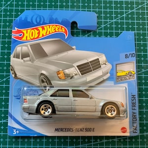 Hot Wheels Mercedes Benz 500E-Silver With Black Windows-Factory Fresh Short Card -Hard to Find Collector Miniature Model 1/64