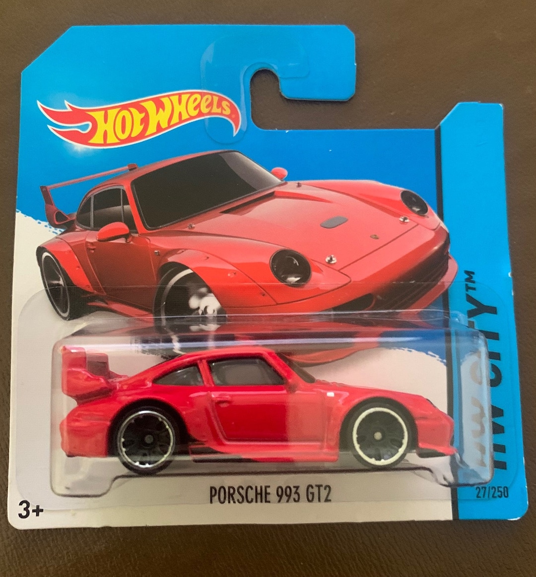 Hot Wheels Porsche 993 Gt2-red With Black Wheels-2014 HW City