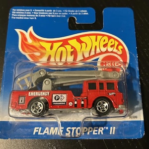 Hot Wheels Flame Stopper II-achtige ERF Simon Snorkel-Corgi Cast-Red-1997 Short Card - moeilijk te vinden verzamelaarsminiatuurmodel 1/64