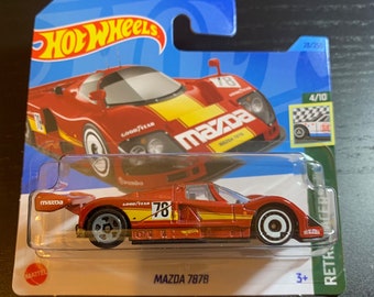 Hot Wheels Mazda 787b-red With Yellow Stripe-short Card -hard to