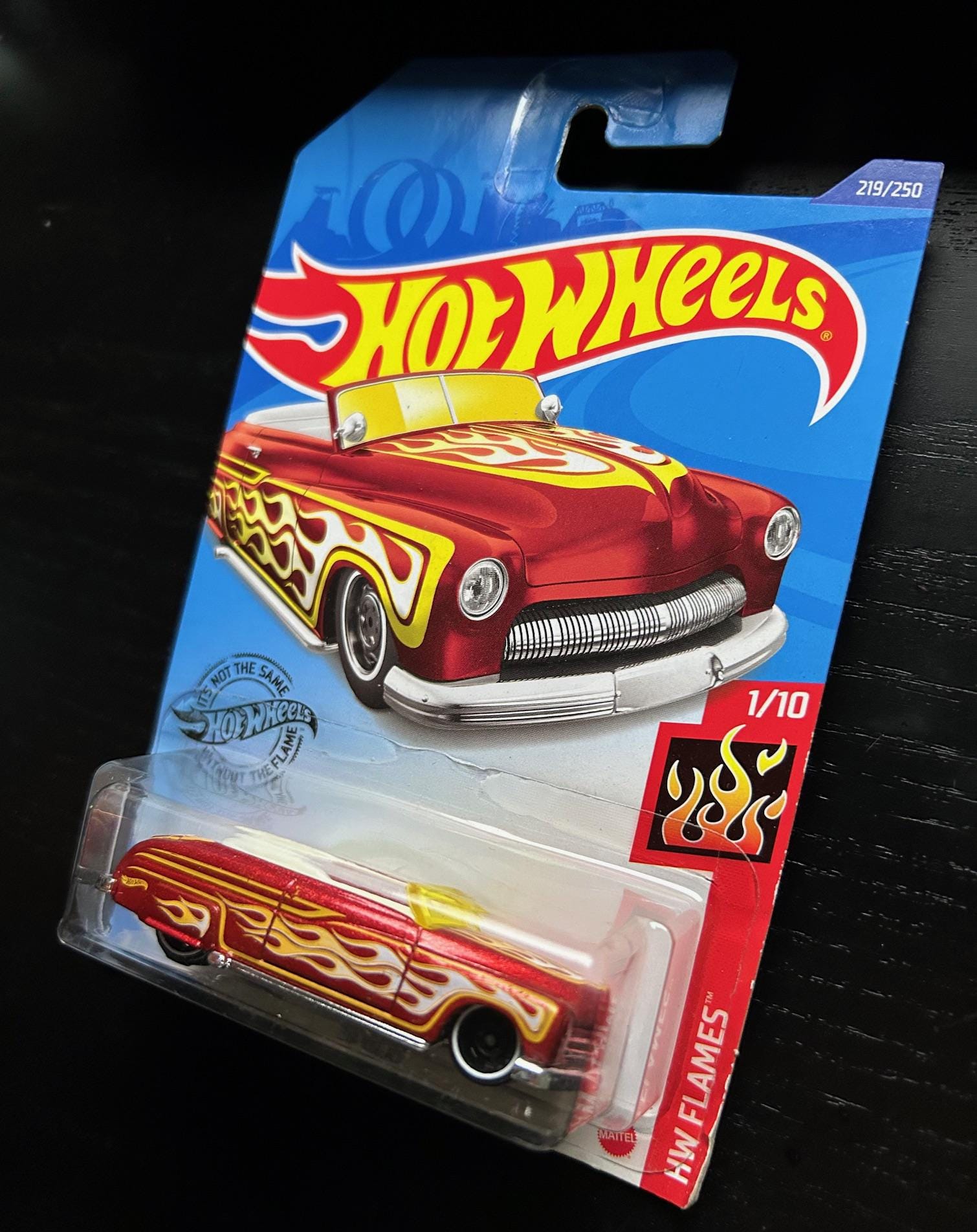 Hot Wheels 1949 Mercury-red With Flames-long Card-hard to Find
