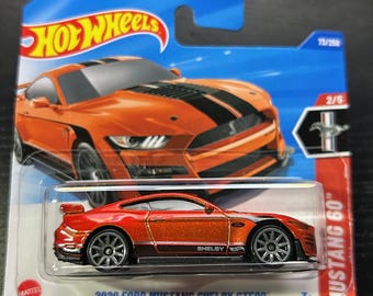 Hot Wheels 2020 Ford Mustang Shelby GT500 Orange With Black Stripes-Hard to Find Collector Miniature Model 1/64