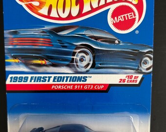 当時物　7色LED 廃盤　レア　OH-957　大日向 Hot Wheels Porsche 911 GT3 Cup-purple With Blue Lights- 1999 First