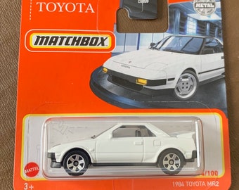 Matchbox 1984 Swarovski MR2-Weiss mit Schwarzer Innenausstattung-kurze Karte-schwer zu finden Sammler-Miniatur-Modell 1/64