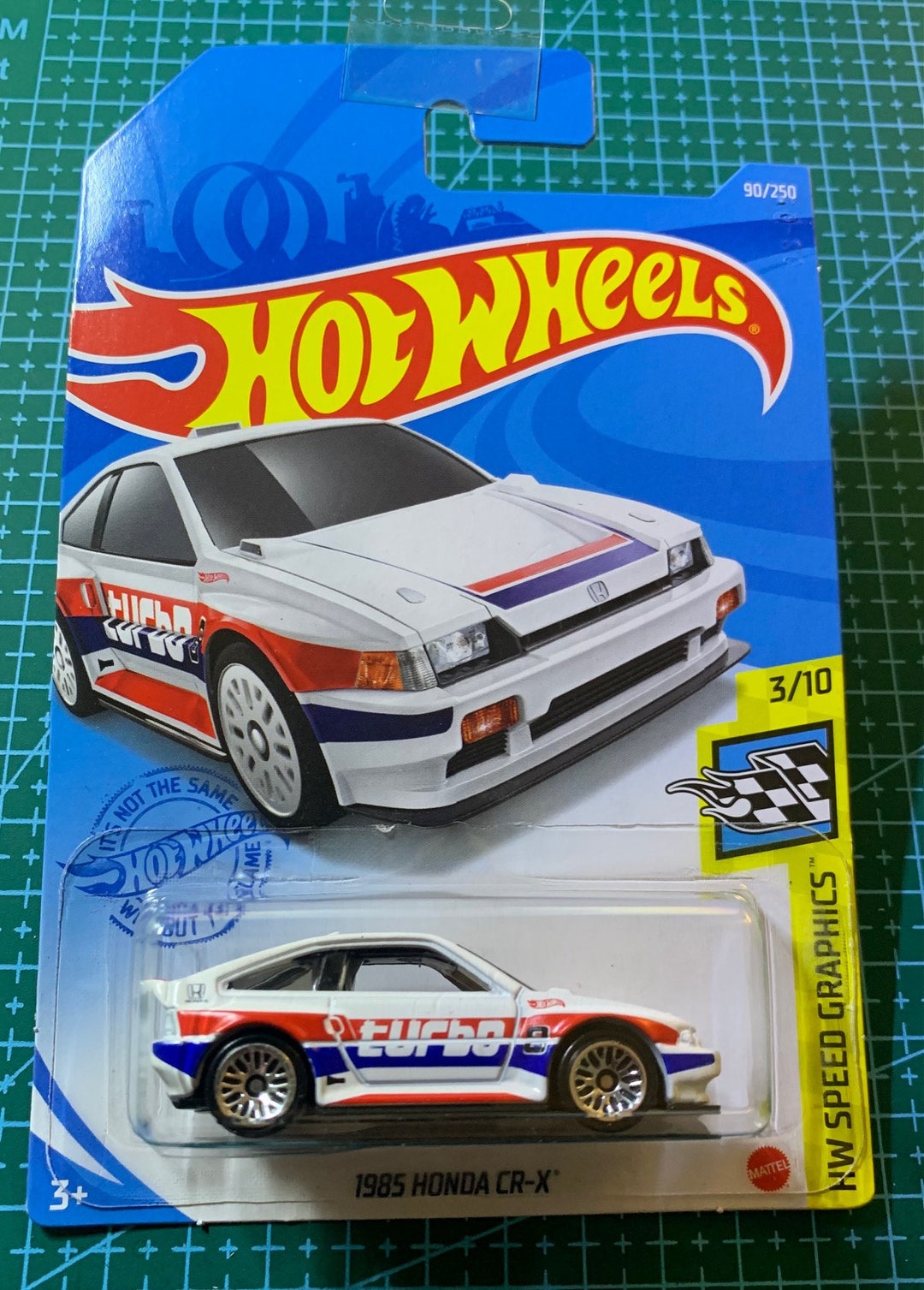 Hot Wheels 1985 Honda CR-X Turbo -white With Red/blue