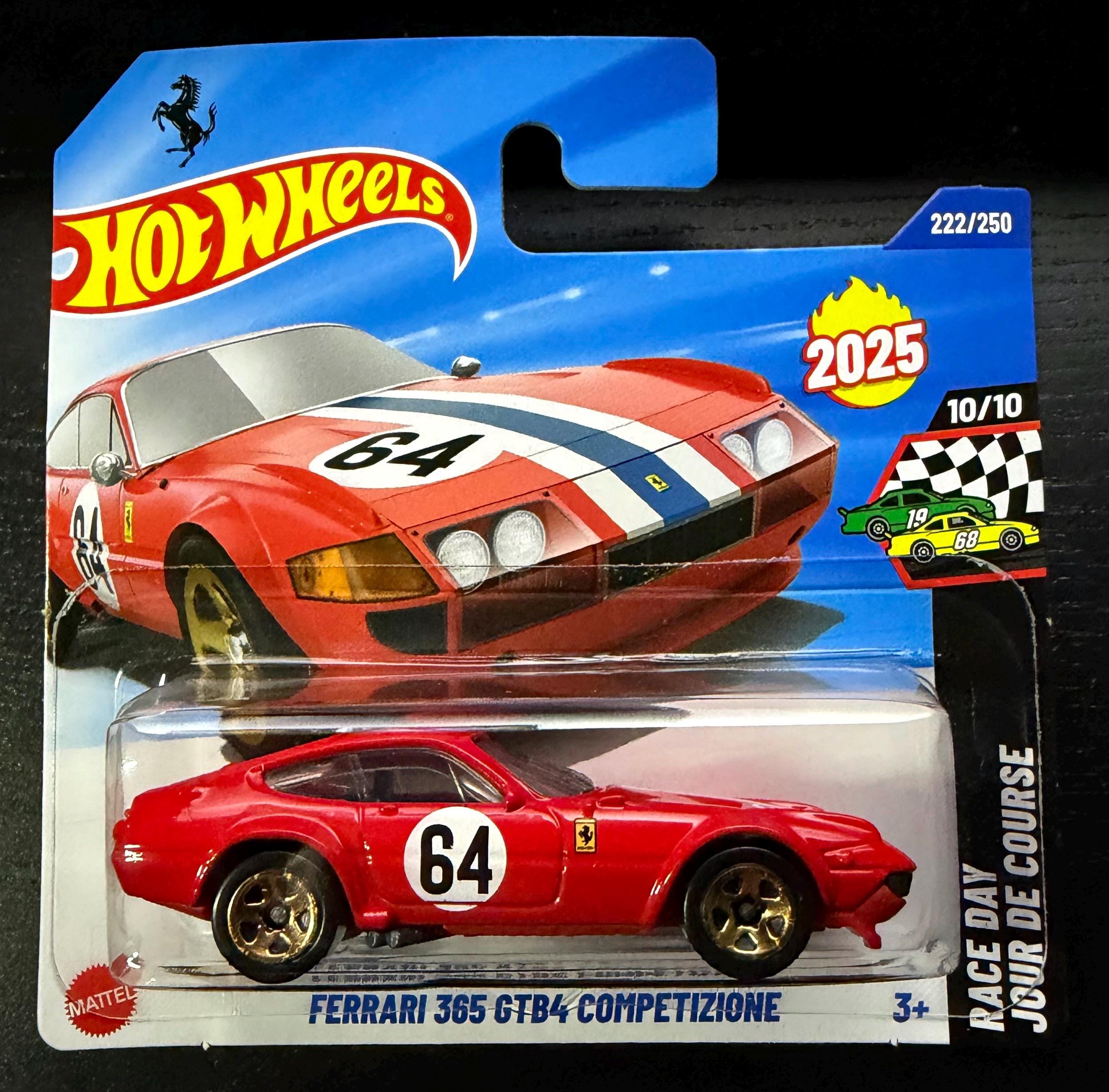 Hot Wheels Ferrari Racer 2台セット Hot Wheels 1971 Ferrari 365 GTB4 Competizione-red With White/blue