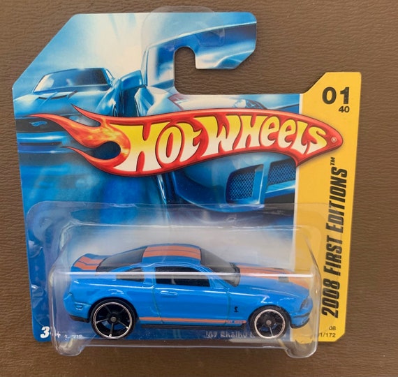 Hot Wheels 2007 Ford Shelby Gt-500-blue With Orange Stripes