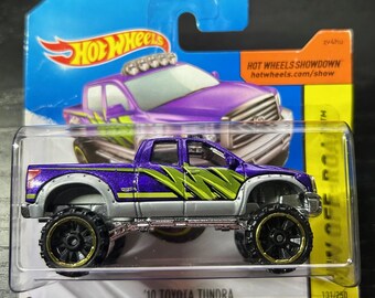 Hot Wheels 2010 Toyota Tundra-Purple With Grey Trim-Short Card -Hard to Find Collector Miniature Model 1/64