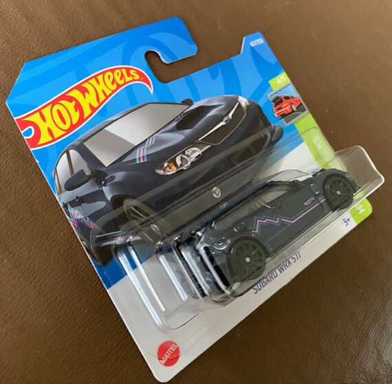 Hot Wheels Subaru WRX Sti-dark Blue With Black Wheels-hw