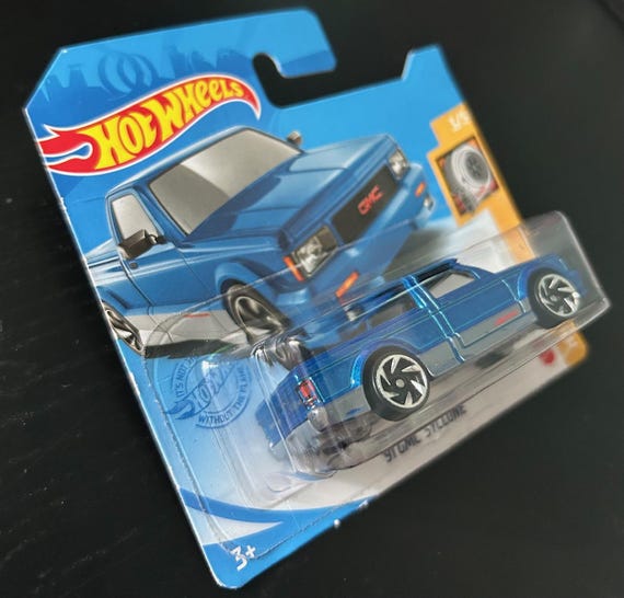 Hot Wheels 1991 GMC Syclone-blue and Silver-hw Turbo- Short Card