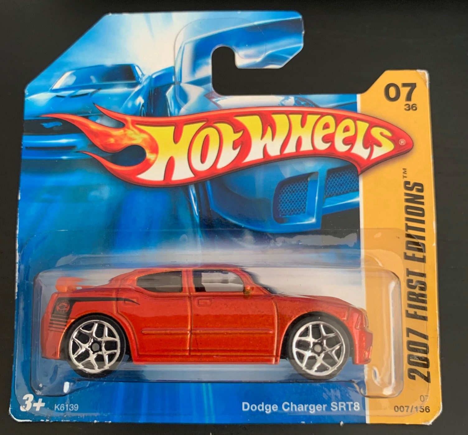 Hot Wheels Dodge Charger Srt8-orange With Black Stripe-2007 Short