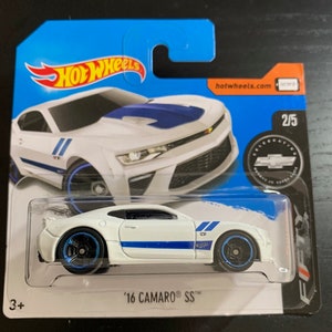 Hot Wheels 2016 Chevrolet Camaro SS-White With Black Interior-Short Card-Hard to Find Collector Miniature Model 1/64
