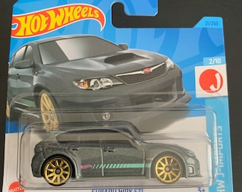 Hot Wheels Subaru WRX Sti-grey With Gold Wheels-short Card-hw J
