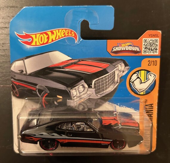 Hot Wheels 1972 Ford Gran Torino Sport-black With Grey/red Flames