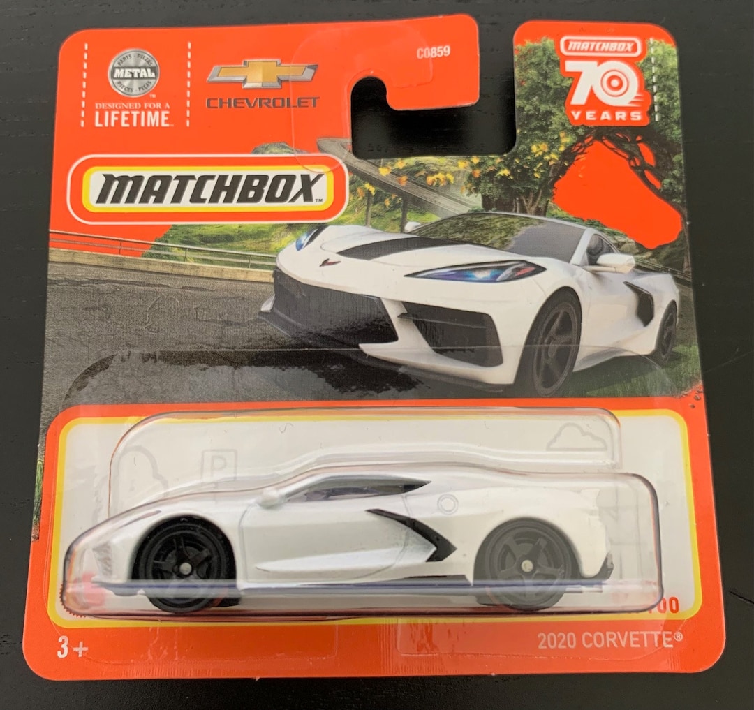 Matchbox 2020 Chevrolet Corvette C8-white With Black Wheels-short