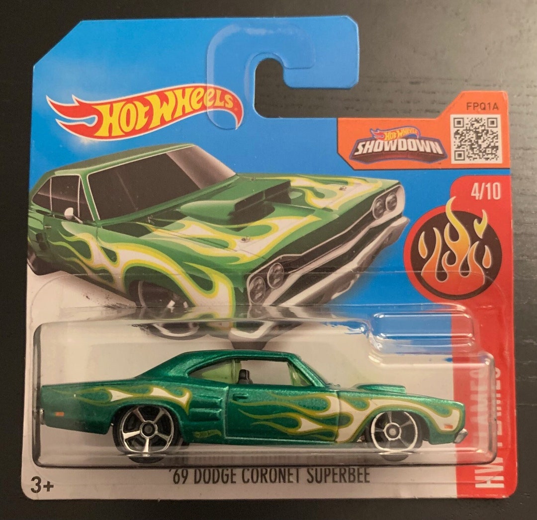 Hot Wheels 1969 Dodge Coronet Superbee-green With White Flames-hw