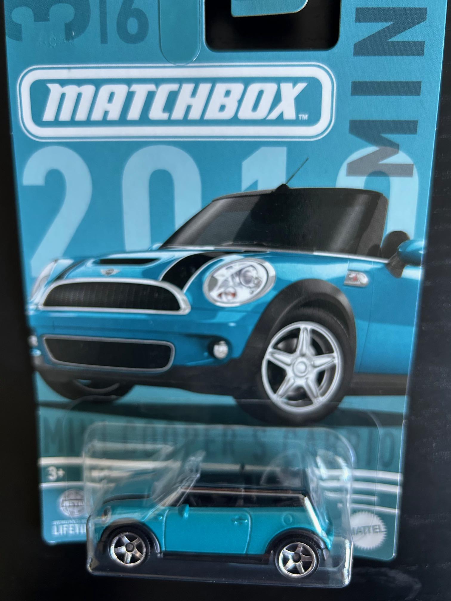 Matchbox 2010 Mini Cooper S Cabrio-convertible-blue/teal With