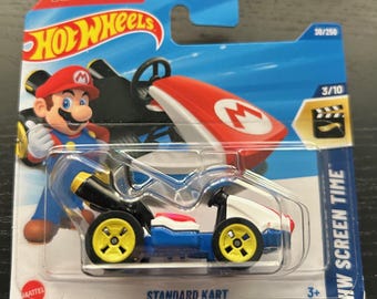Hot Wheels Mario Kart- Mario White and Blue- HW Screen Time- Short