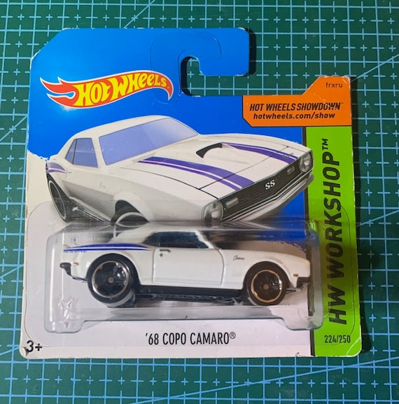Hot Wheels 1968 Chevrolet COPO Camaro-white With Blue Stripes-2014