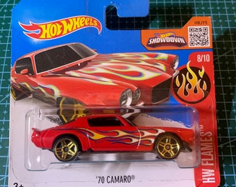 Hot Wheels 1970 Chevrolet Camaro-red With Gold Wheels-2016 HW