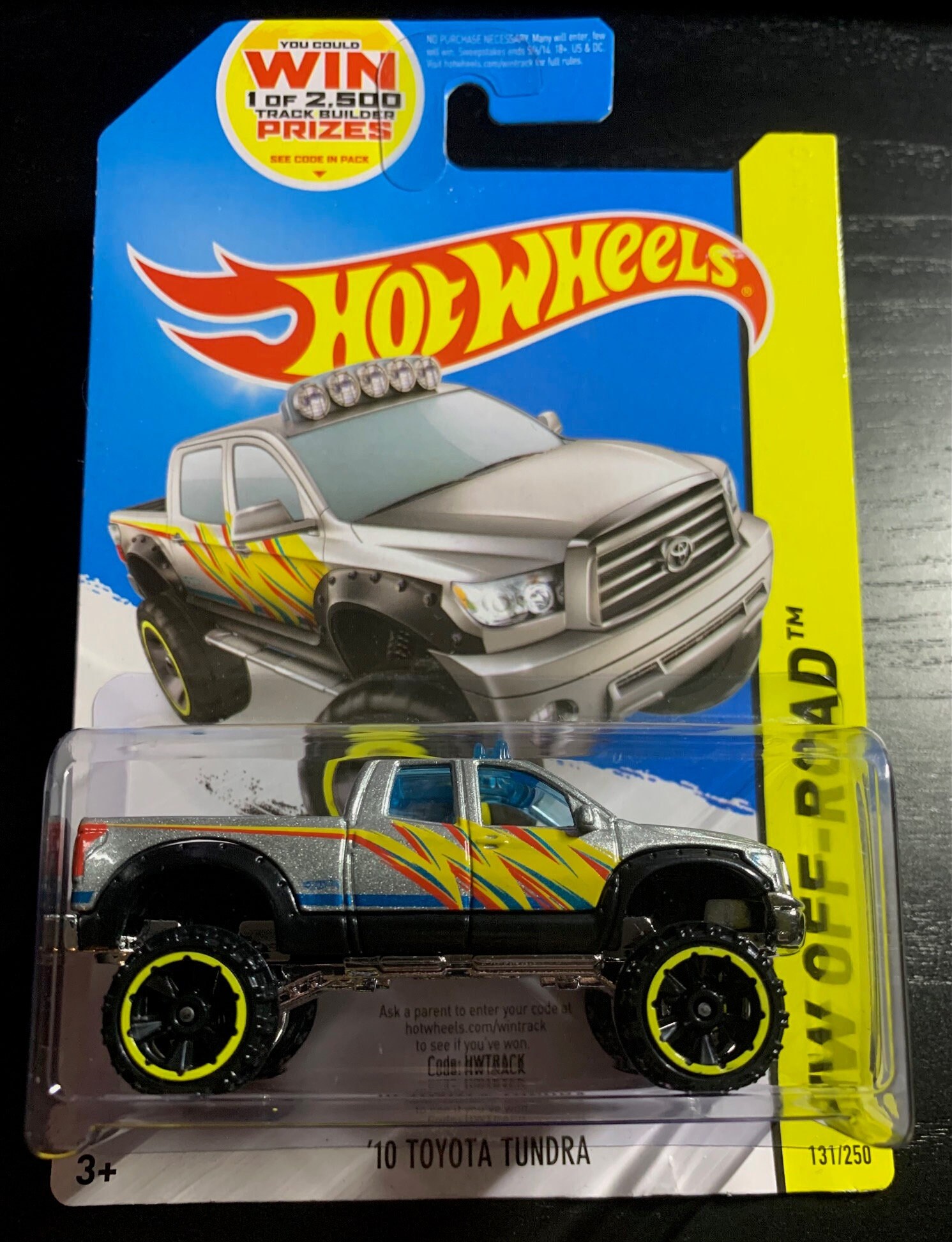 Hot Wheels 2010 Toyota Tundra-silver With Blue Windows-long Card