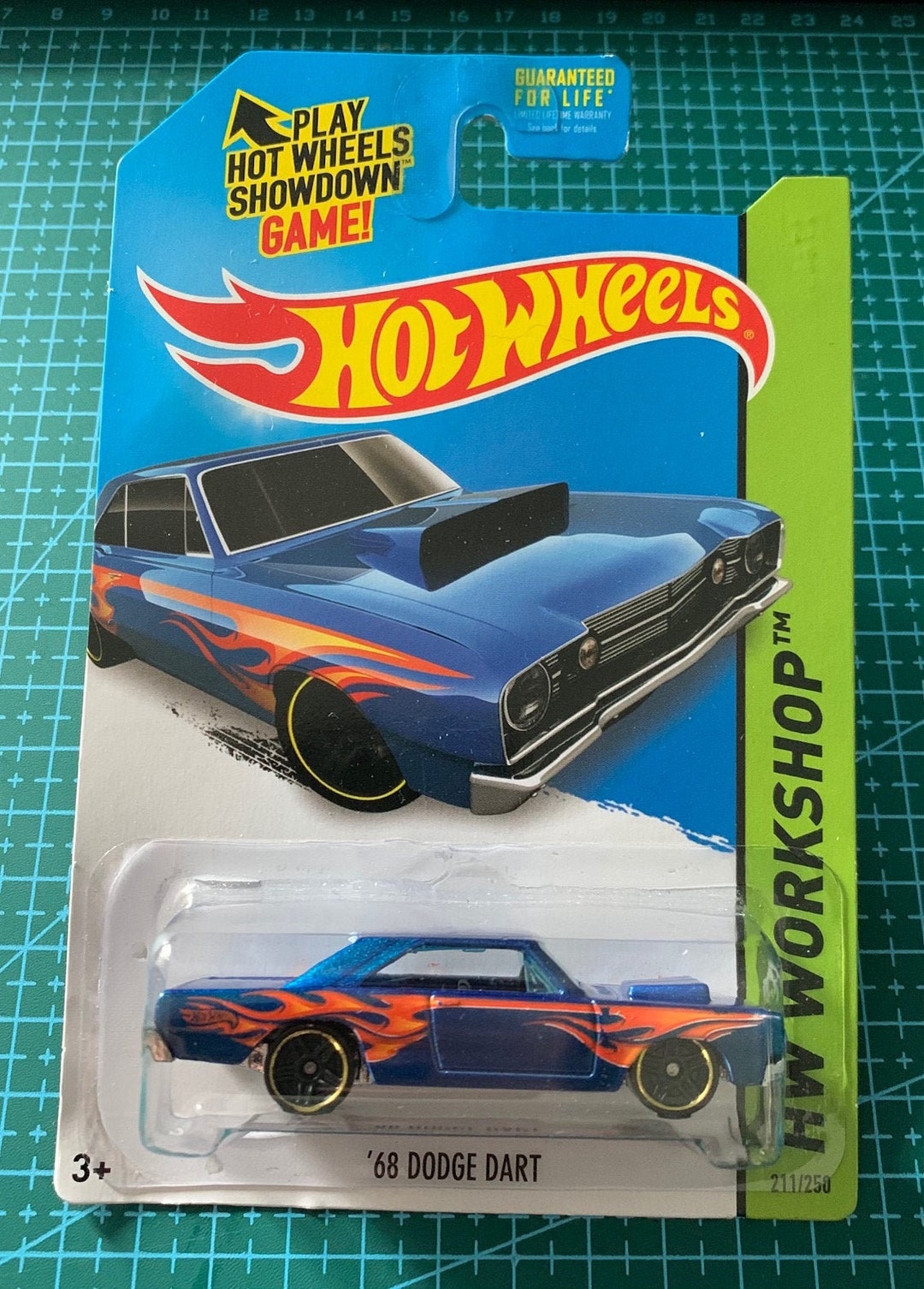 Hot Wheels 1968 Dodge Dart- Blue With Orange Flames-2015 HW