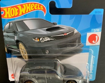 Hot Wheels Subaru WRX Sti-grey With Gold Wheels-short Card-hw J