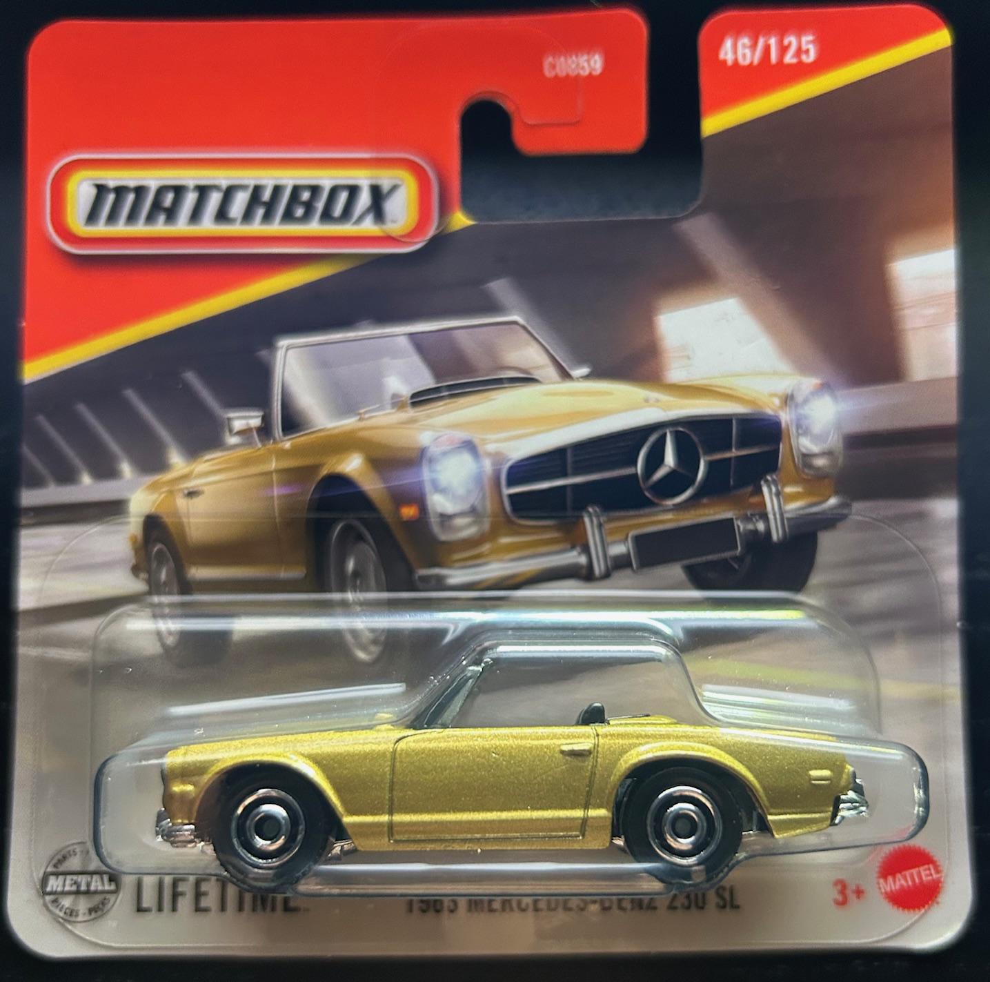 Matchbox 1963 Mercedes-benz 230 SL- Gold With Black Interior-short