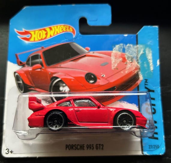 Hot Wheels Porsche 993 Gt2-red With Black Wheels-2014 HW City
