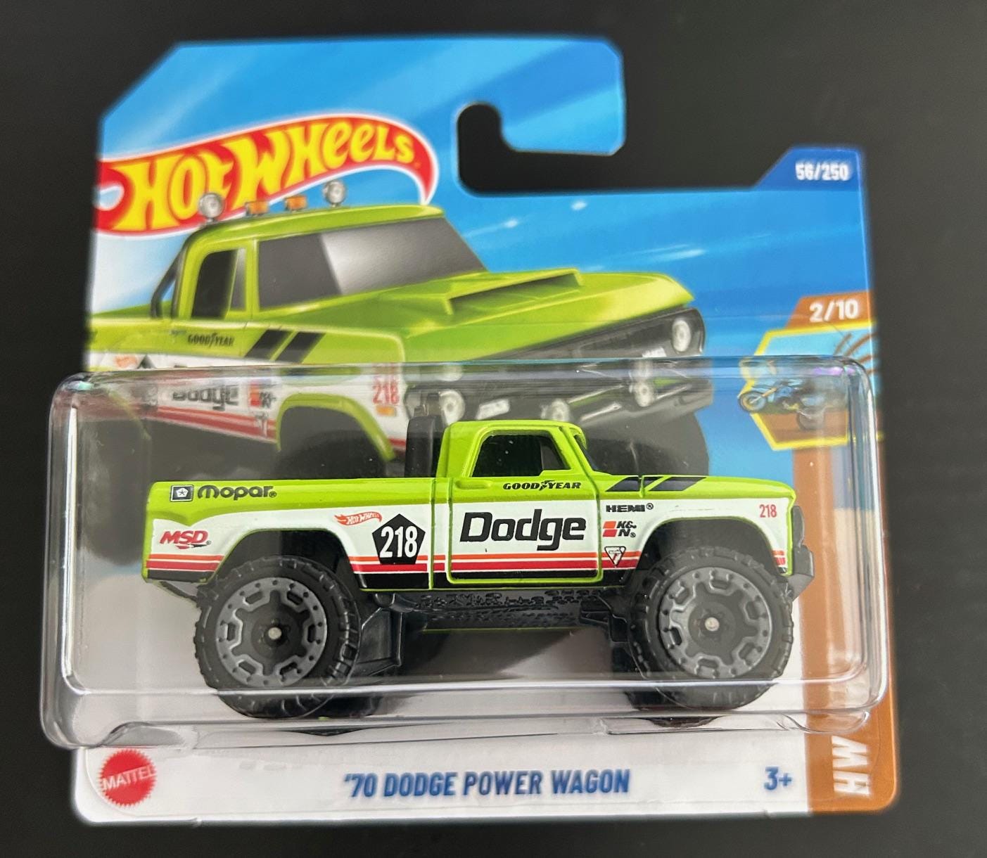 Hot Wheels 1970 Dodge Power Wagon-green With Black Interior-short