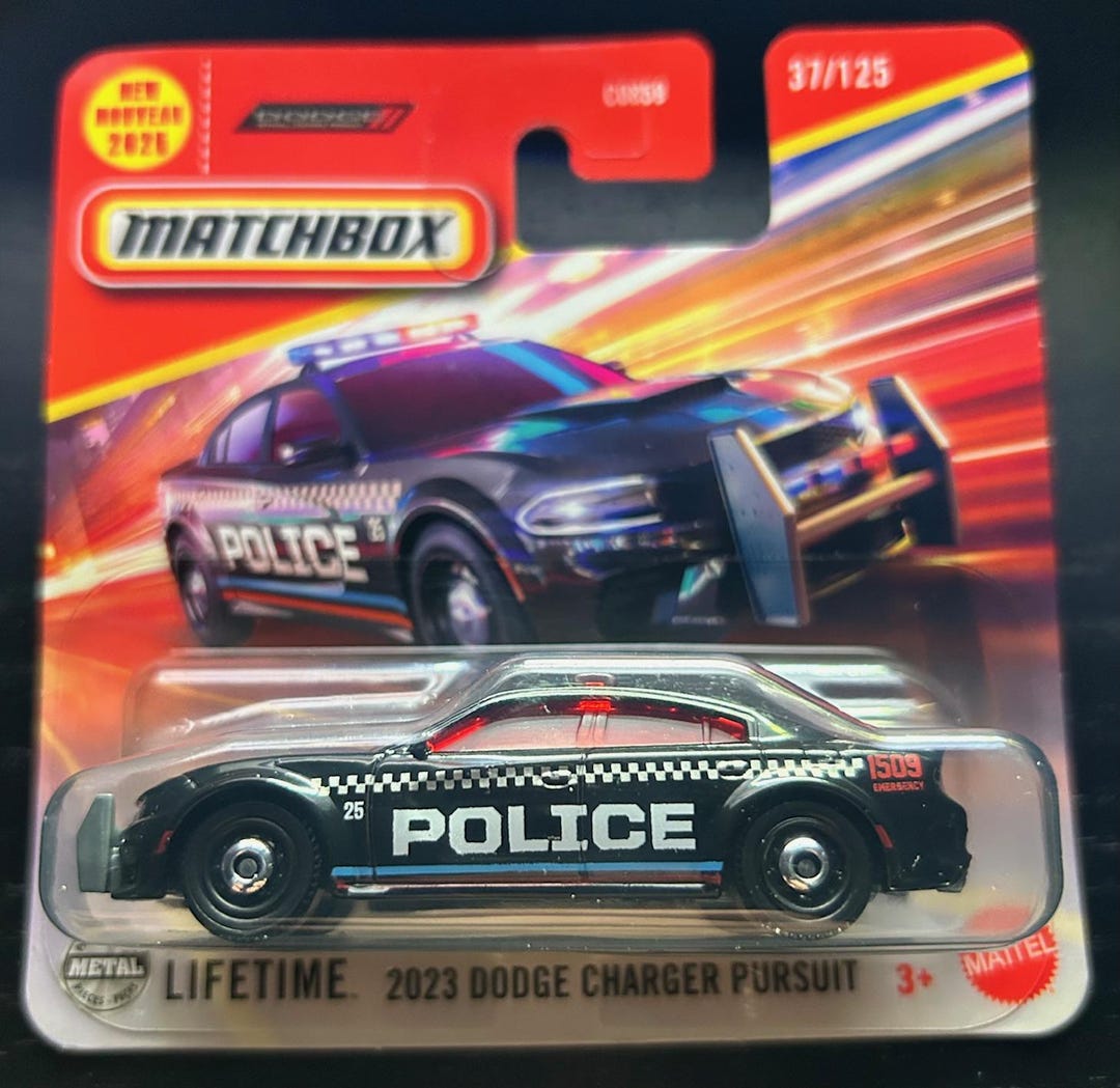 Matchbox 2023 Dodge Charger Pursuit-police Car-black With Red