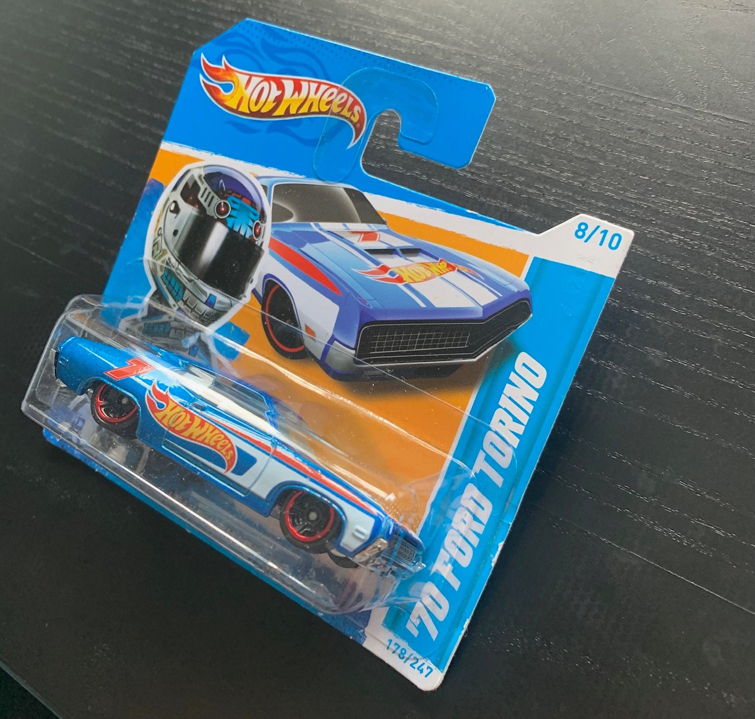 Hot Wheels 1970 Ford Torino- Blue With White Interior-hw