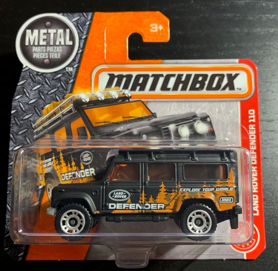 Matchbox Land Rover Defender 110-matte Black With Orange Windows