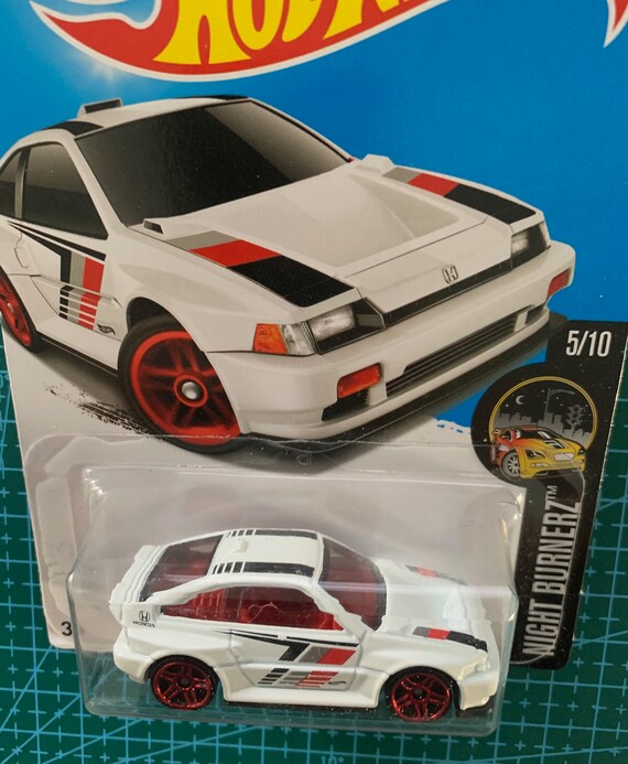 Hot Wheels 1985 Honda CR-X -white With Red Wheels-nightburnerz