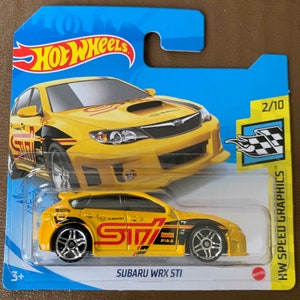Hot Wheels Subaru WRX STI-Gelb Kurzkarte-HW Geschwindigkeit Grafik-schwer zu finden Sammler Miniatur Modell 1/64