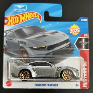 Hot Wheels 2024 Ford mustang-GTD-Grand Touring Daytona-Silber mit Goldräder-kurze Karte-schwer zu finden Sammler-Miniatur-Modell 1/64
