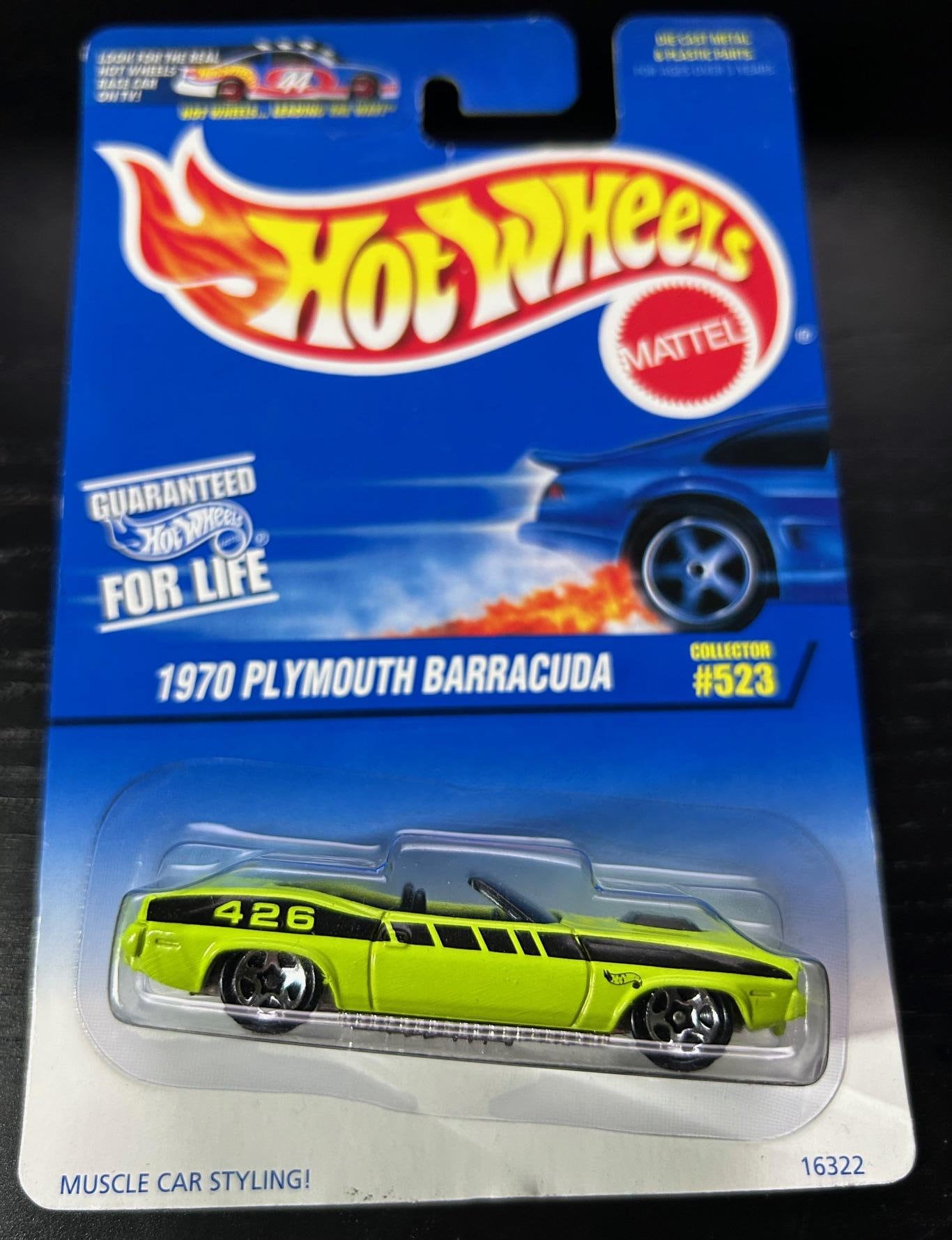 Hot Wheels 1970 Plymouth Barracuda-green With Black Interior-1997