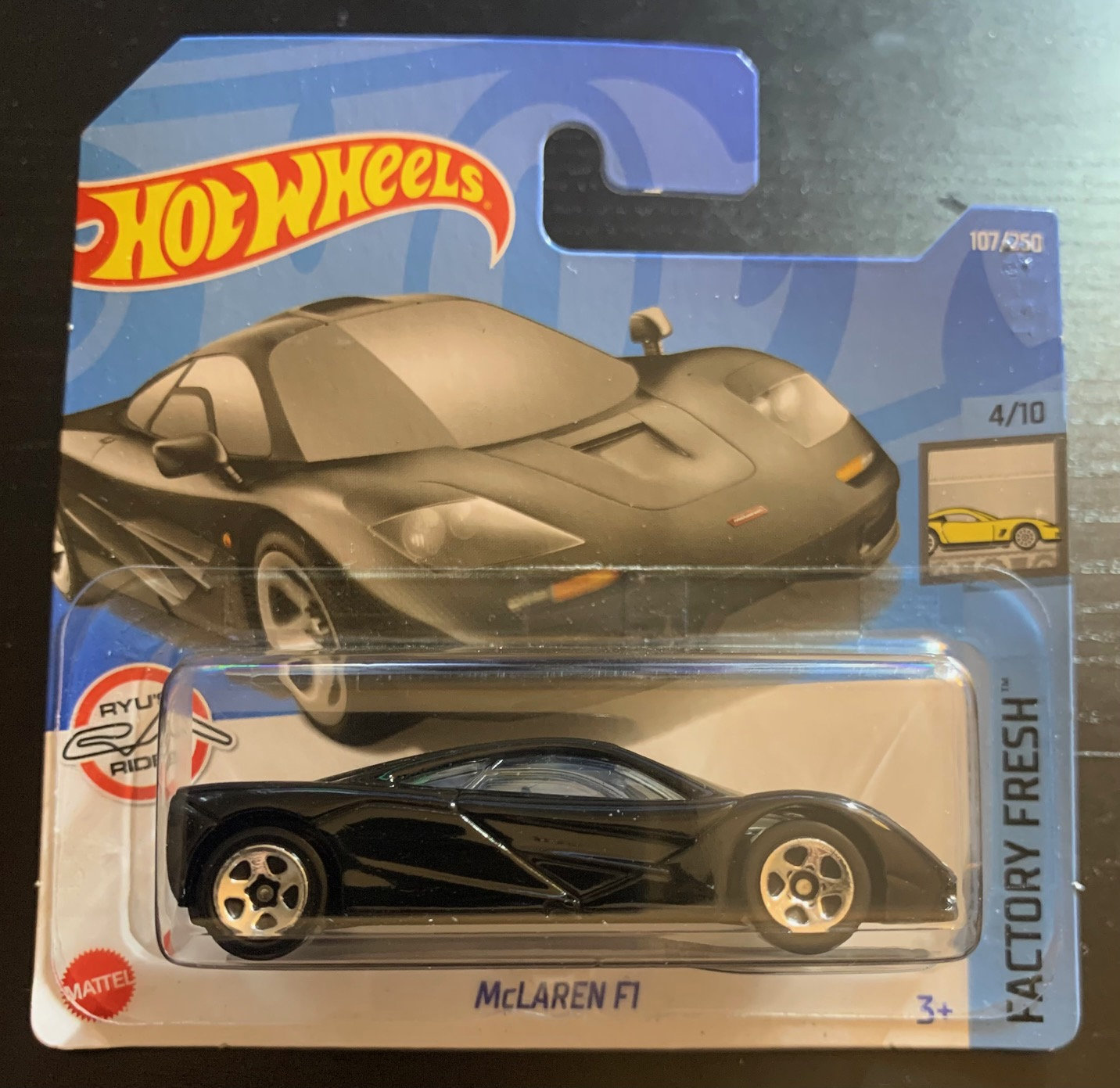 Hot Wheels Mclaren F1-black With Black Interior- Short Card-hard