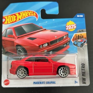 Hot Wheels Maserati Shamal-Rot Mit Schwarzer Innenausstattung-Kurze Karte-Schwer, Sammler-Miniaturmodell 1/64 zu finden