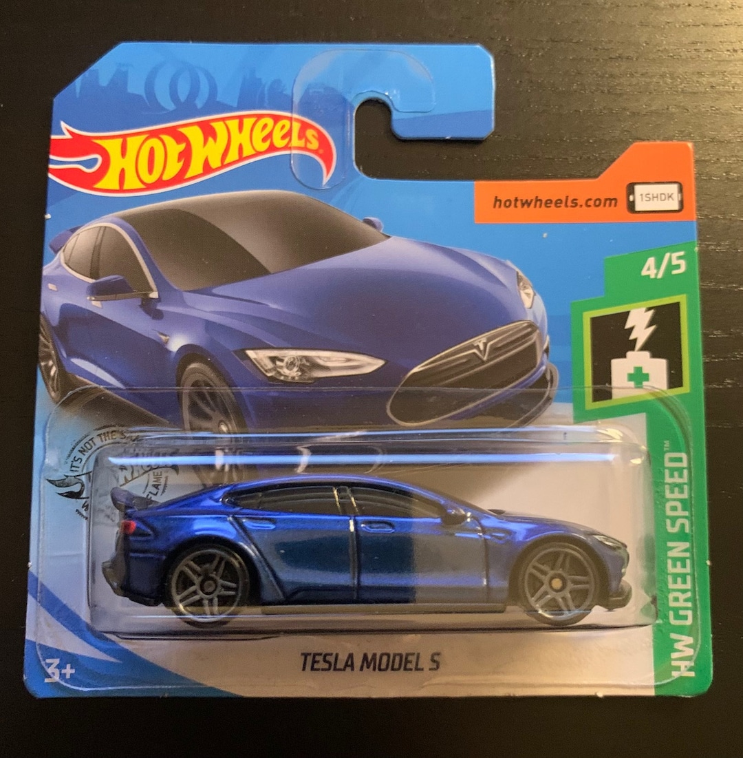 Hot Wheels Tesla Model S-blue-short Card-hw Green Speed-hard