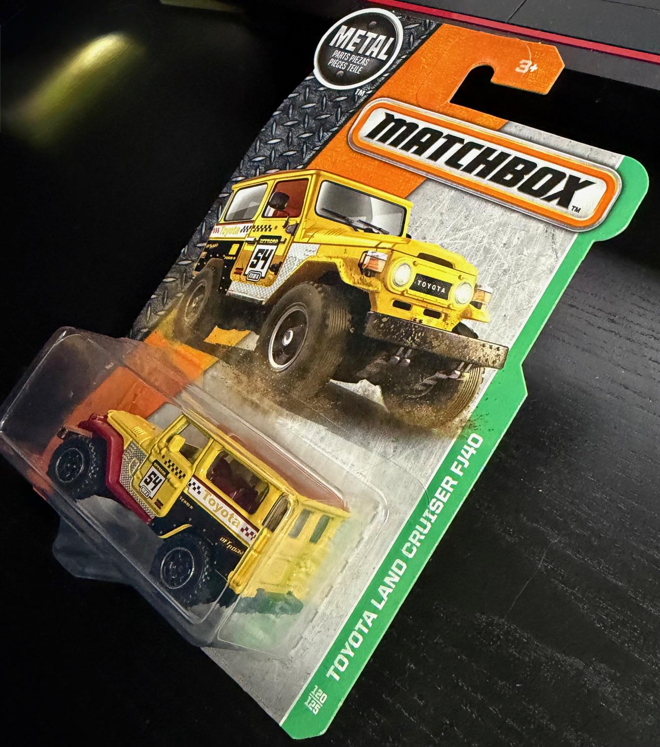 Matchbox 1968 Toyota Land Cruiser FJ40- Yellow With Brown Roof