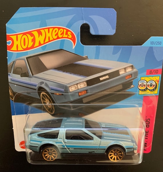 Hot Wheels Delorean Dmc-light Blue With Black Interior-short Card