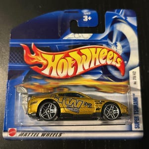 Hot Wheels Super Tsunami - wie BMW Supra-Gold Mit Blauen Fenstern - 2002 Kurze Karte - Schwer zu finden Sammler Miniatur Modell 1/64