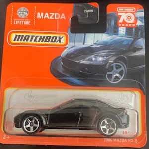 Matchbox 2004 Mazda Rx-8 -Schwarz Mit Schwarzer Innenausstattung-Kurze Karte-Schwer zu Finden Sammler-Miniatur Modell 1/64