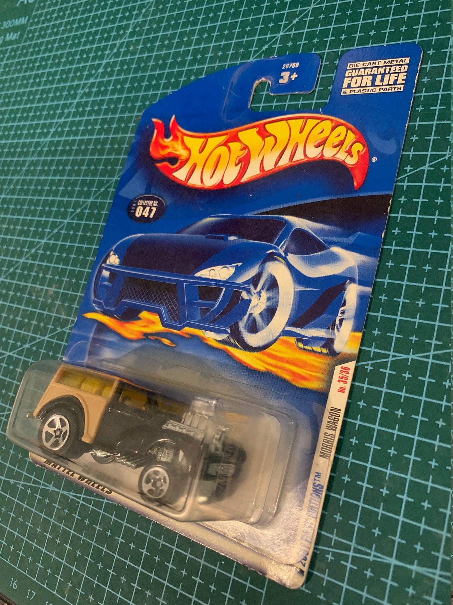 Hot Wheels Morris Wagon-Negro con amarillo Windows-2001 Primeras